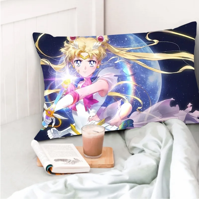 50X30cm Sailor Moon Cute Pillowcase Cartoon Anime Graphic Print Sofa Decor Women Room Decorations Pillowslip Party Decoration