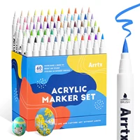 Marcador de pintura acrílica Arrtx, bolígrafos de pintura acrílica con punta de pincel extrafina para pintura rupestre, cerámica/vidrio/tela/taza/madera/ovo de Pascua
