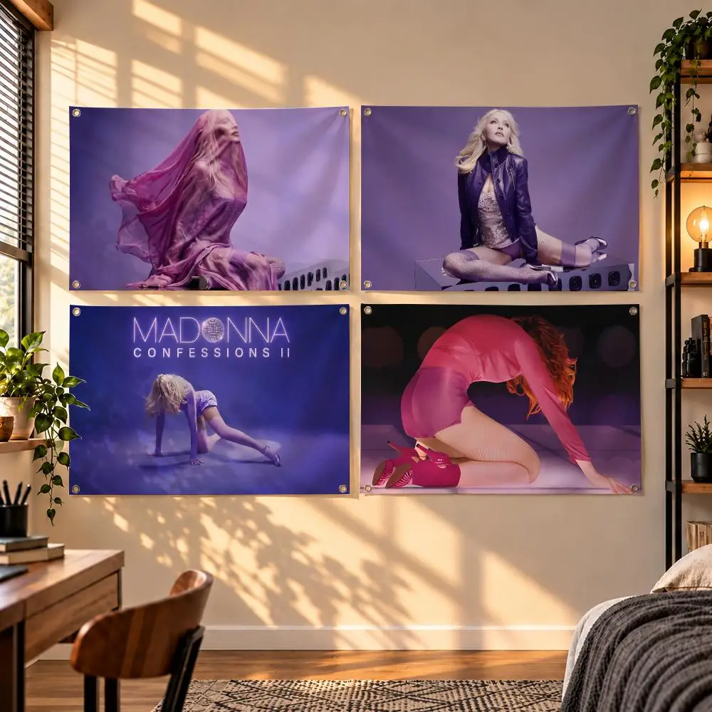 Stylish Pop Music Album Madonna Confessions II Flags Indoor Outdoor Wall Hanging Flag Decor Banner Wall Decor