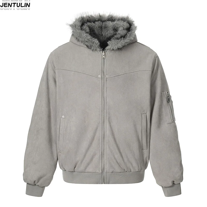 Cotton Jacket Padding Coat Man Winter Collar Y2k Tie Dyeed Winter Men's Clothing Design Outdoor Jacket Thick Comfortable Unisex