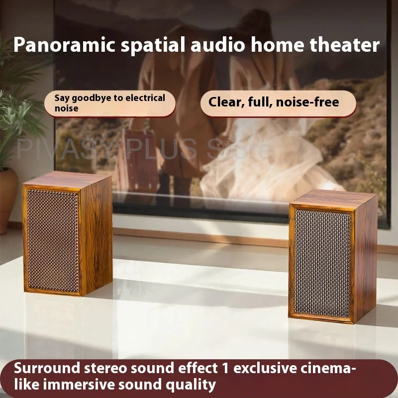 블루투스 스피커 컴퓨터용 나무 스피커 3인치 풀 레인지 드라이버 USB 전원 공급 PC 노트북 멀티미디어 하이파이 오디오 시스템