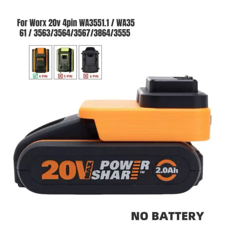 Power Bank  Portable Charger For Worx  4pin 20v Fast Charging Portable Phone Charger, USB C Power Bank for MacBook (NO Battery)