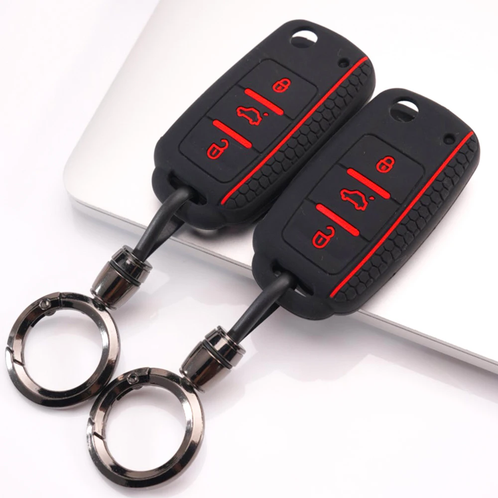 Key Case Cover With Lanyard For Volkswagen Golf Polo Jetta Bora Passat Tiguan Lavida Sagitar Magotan Touran Sharan Caddy Premium