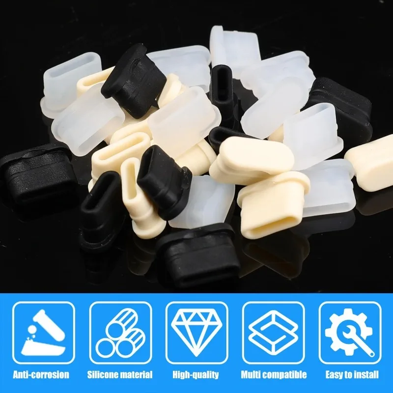 5/50Pcs Type C Anti-Dust Plugs Silicone USB C Charging Port Dust Cover Protector for iPhone 17 15 16 Samsung Galaxy S26 Dustplug - view 6