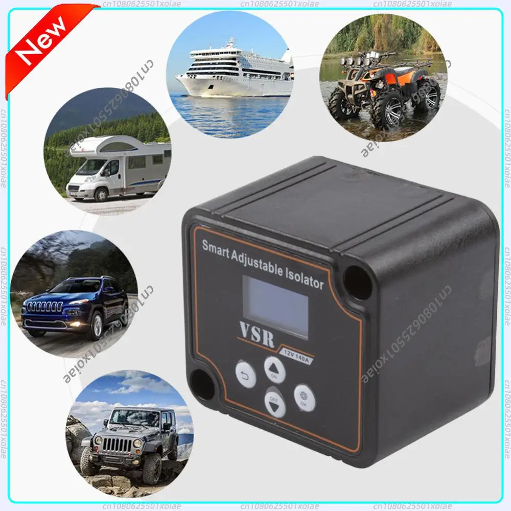 

12V 140A Dual Battery Smart Isolator Split Charge Voltage Sensitive Split Charge Relay LCD Display VSR Car Relay Voltage Setting