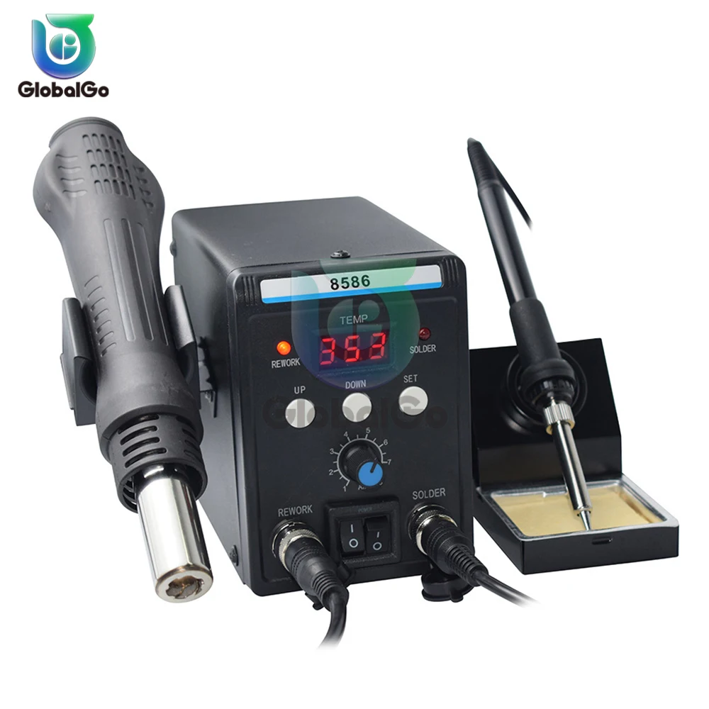 8586 Soldering Station Digital Display Hot Air Gun Soldering And Rework Station For Cell-Phone Welding Desoldering Repair Tools