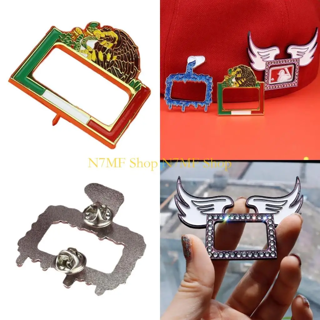 N7MF Latest Hat Pins Vintage Building Geometric Badge Fashion Hat Enamel Pin Baking Paint Cartoon Badge Clothing Accessories