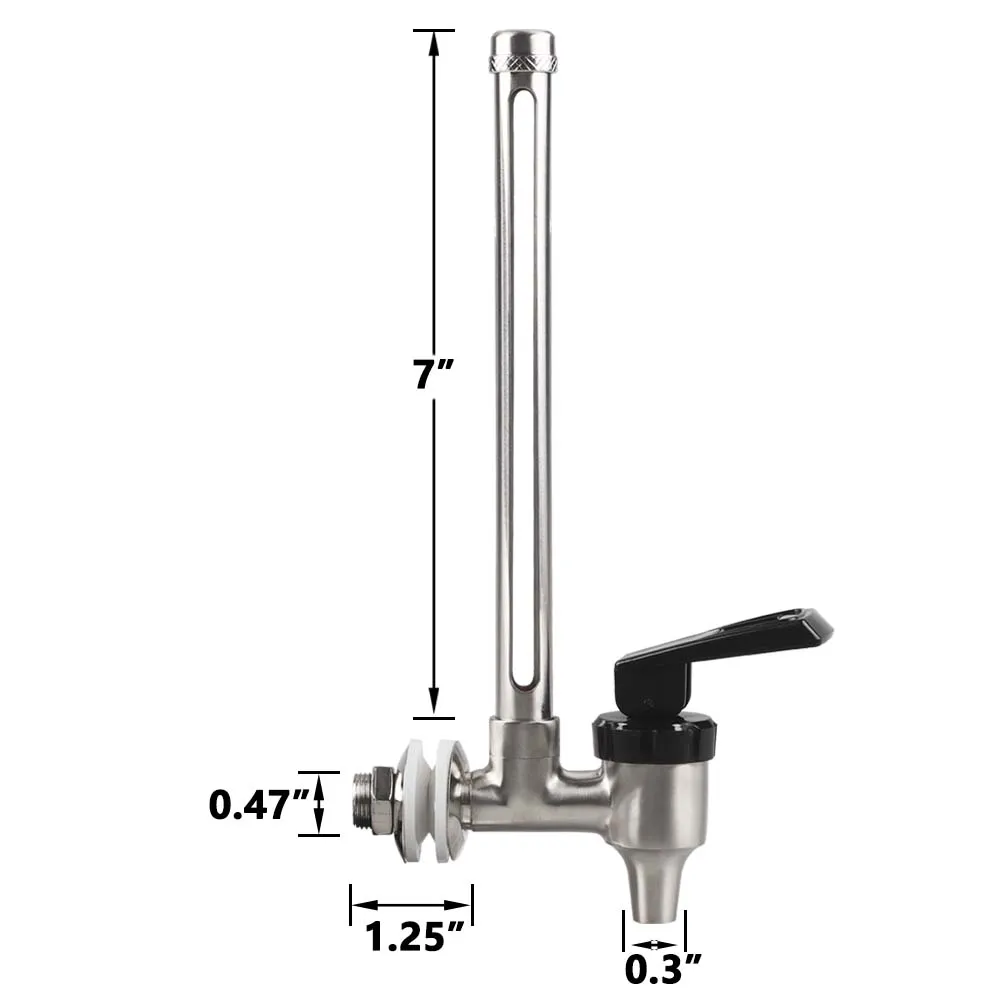 7-inch Stainless Steel Sight Glass with Clear View Water Level for Travel Berkey and Big Berkey Gravity Fed Water Filter Systems