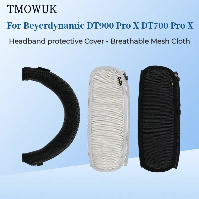 Headphone Head Beam Cover for Beyerdynamic DT900 Pro X DT700 ProX Headset Protective Case Headband Breathable Mesh Cloth Zipper