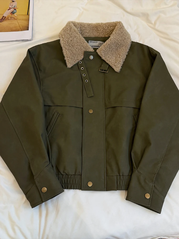 

Чистый хлопковый джет American Sle с меховым воротником для мужчин и женщин, зимняя рабочая одежда Barn Sle, повседневная одежда с подставкой