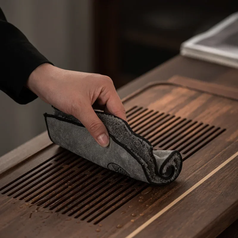Water Absorption Tea Towel Tea Cloth Thickened Coffee Table Cloth Teaware Zen Towel Cotton Linen Rag Pad Table Accessories