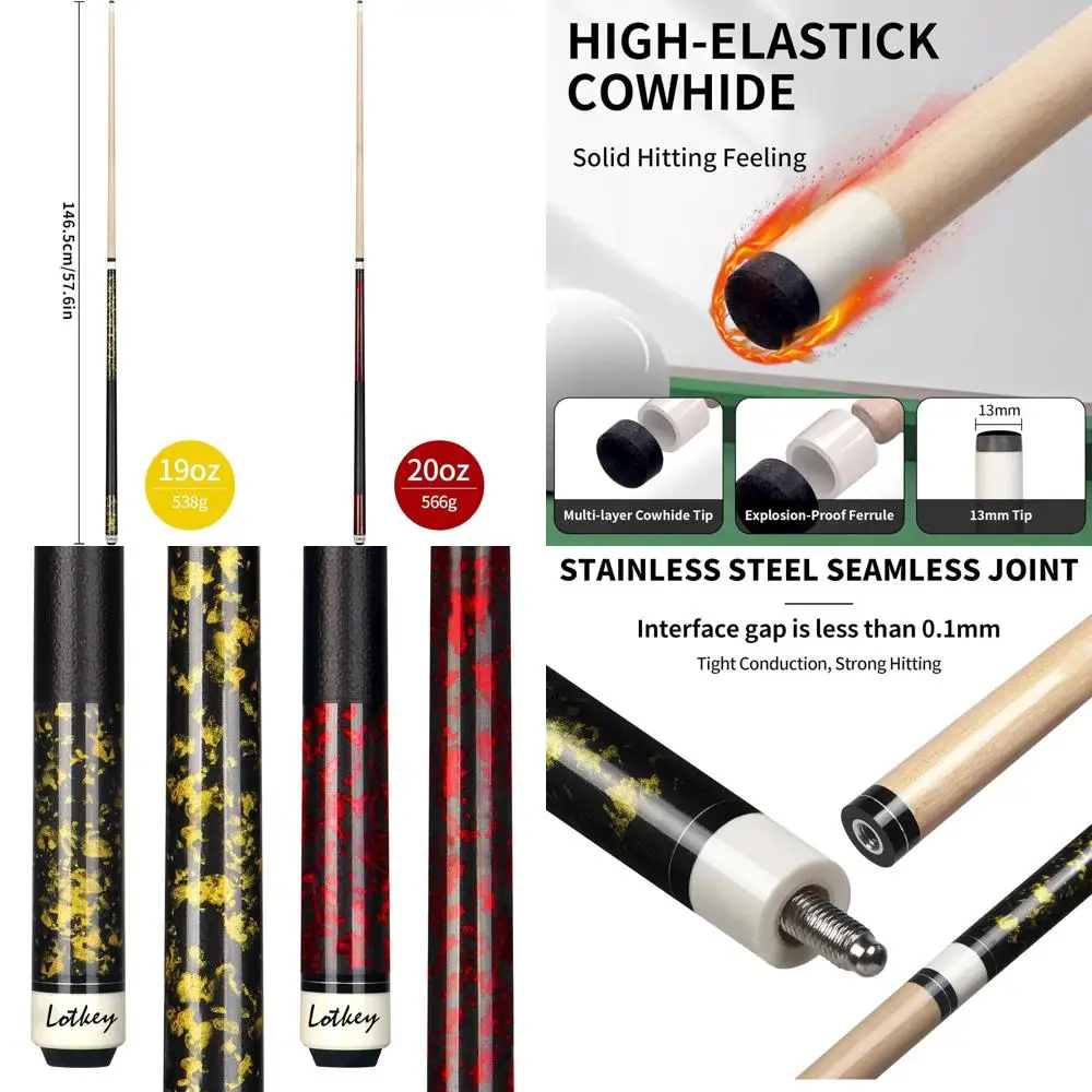 

Профессиональный набор киев из 4 предметов из канадского клена, 18–21 унций, длина 58, идеально подходит для бильярда и домашних баров