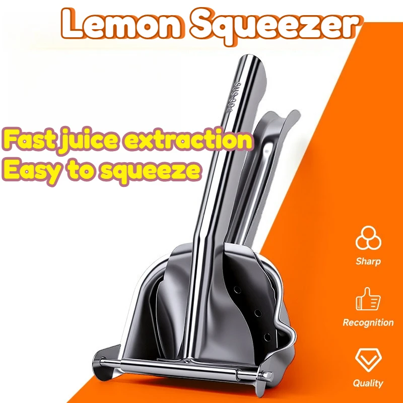 Descascador de Laranja e Espremedor de Limão em Aço Inoxidável 304, Espremedor Manual de Cítricos, Resistente à Ferrugem, Fácil de Limpar, Multifuncional