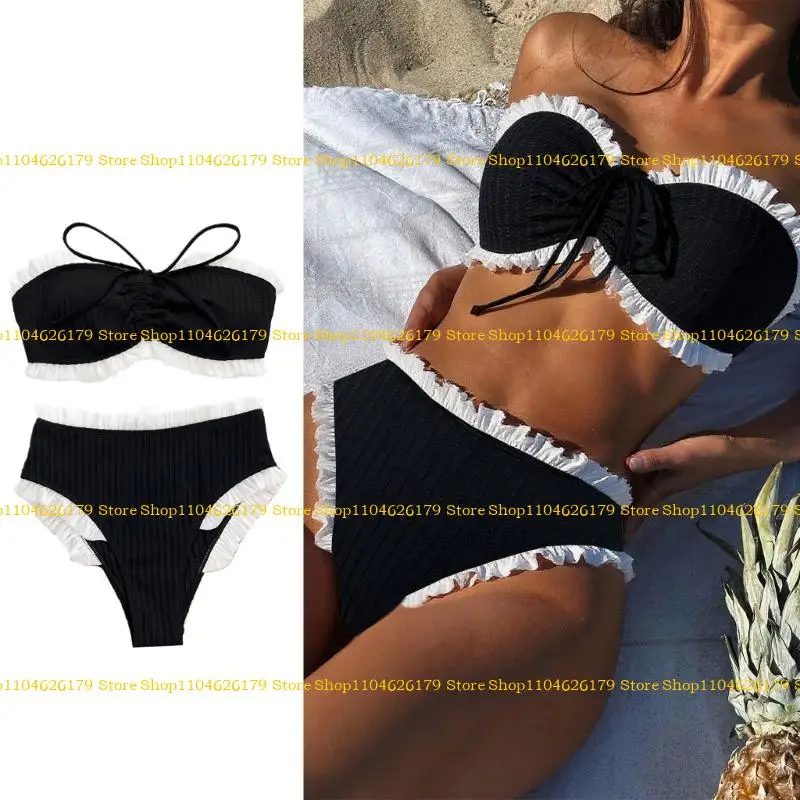 A1a2 Women Bandeau Thong Swimwears ثنائية نادي السباحة بدلة السباحة بدلة السباحة