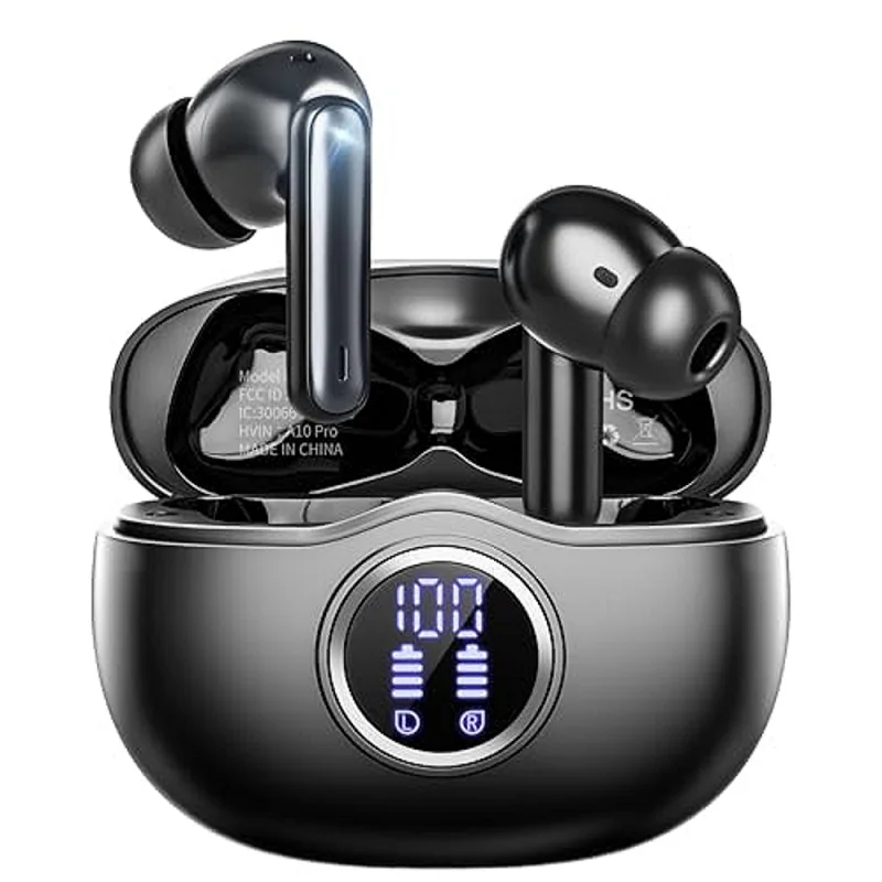 

Bluetooth 5.3 Earbuds 50H Playtime LED Display Wireless Headphones ENC Noise Cancelling HiFi Stereo IPX7 Waterproof Sports Heads