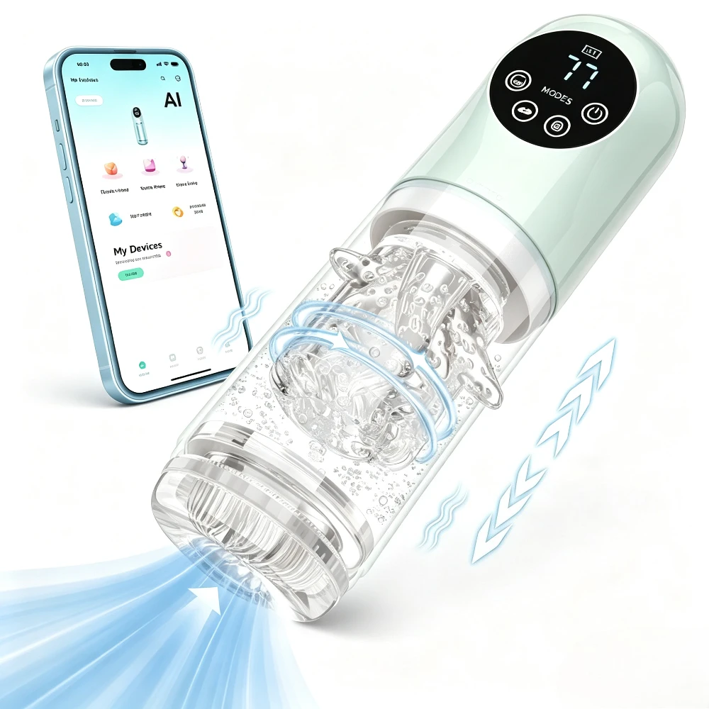 Automatic Male Masturbator Penis Pump Adult Sex Toy for Men Pocket Pussy with 7 Sucking and Thrusting Rotating Licking Stroker