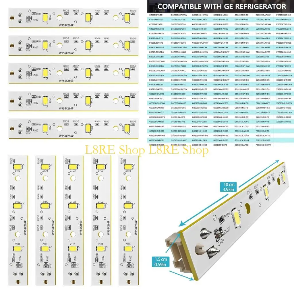 L8RE Bright LED Light Strips Light Panel LED Lighting Board PC Texture for Fridge