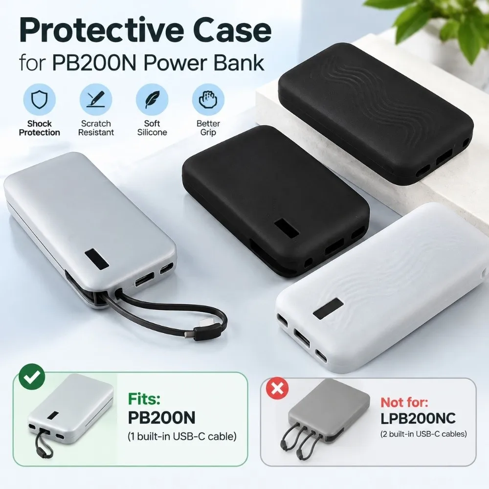 Silicone Portable Charger Protective Case Anti-fall Carrying Organizer Sleeve for CUKTECH CP25 PB200N 20000mAh 55W