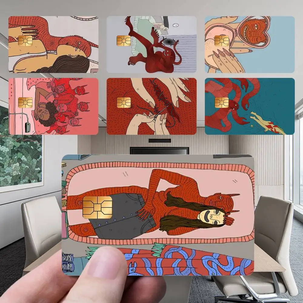 

P-Polly N-Nor A-Art Card Stickers New Cartoon Card Debit Bank Charge Card Bus Metro Waterproof Sticker Decal Decoration