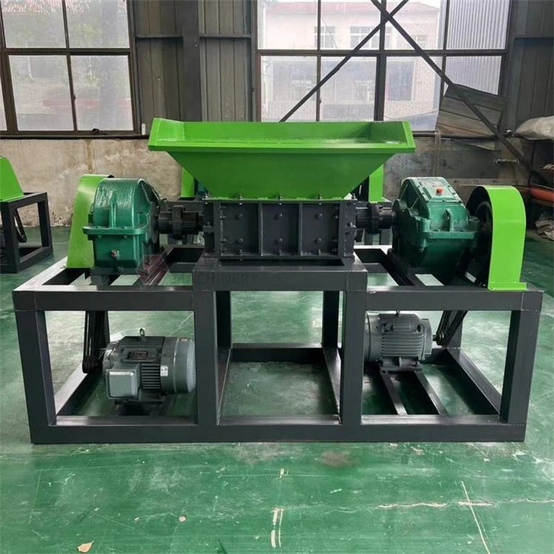 High Efficiency Double Shaft Shredder Kitchen Waste Plastic Bucket Bottle and Industrial Cardboard Crusher