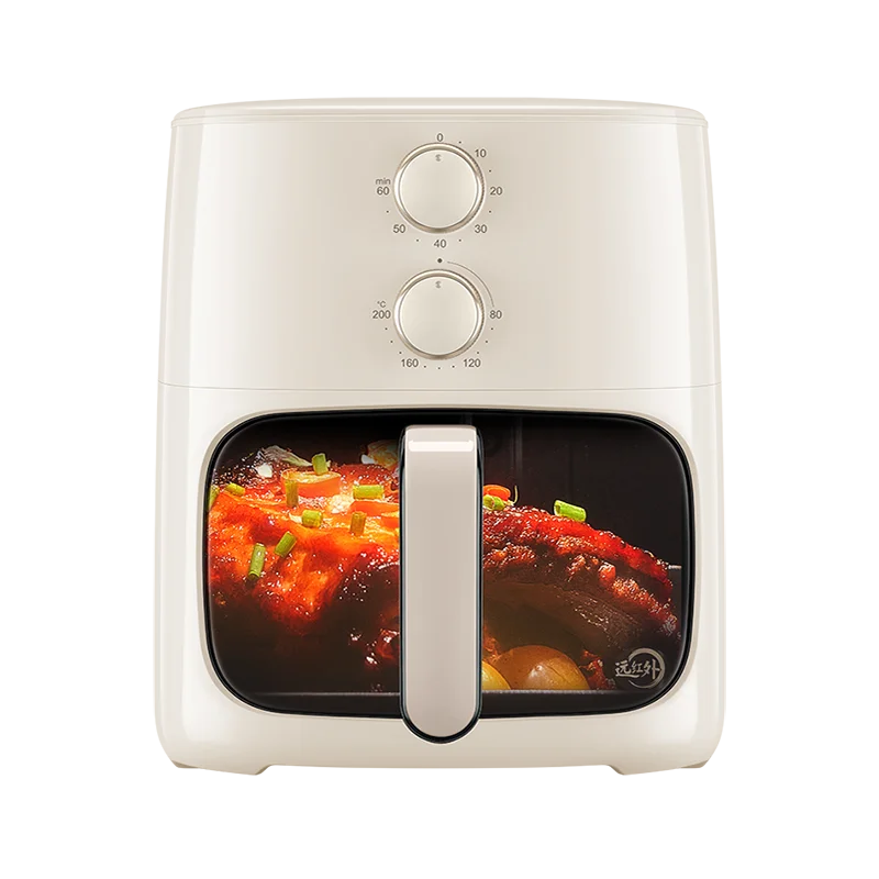 Air fryer household intelligent visual 6L capacity air electric fryer top heating large capacity no flipping