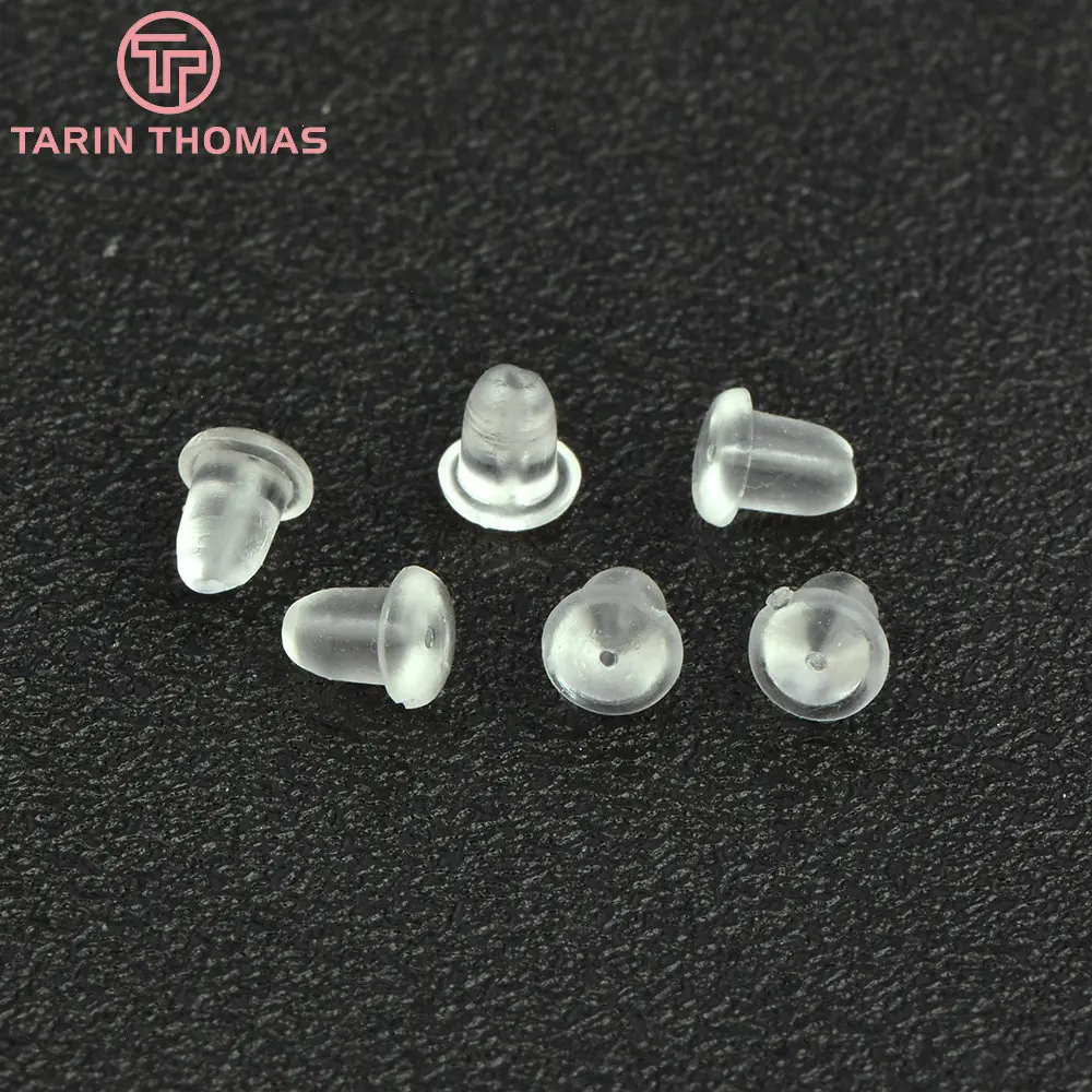 (4090) 100PCS 4x5MM 5x6MM White Rubber Earring Back Diy Jewelry Findings Accessories Wholesales