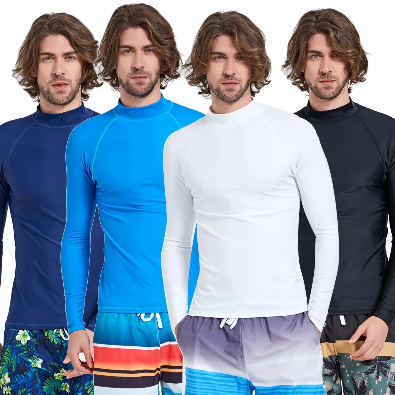 

Men Rash Guards Sunscreen Surfing Clothes Snorkeling Swimsuits Long Sleeve Wetsuit Quick Dry Kayaking Diving Suit Base Layer