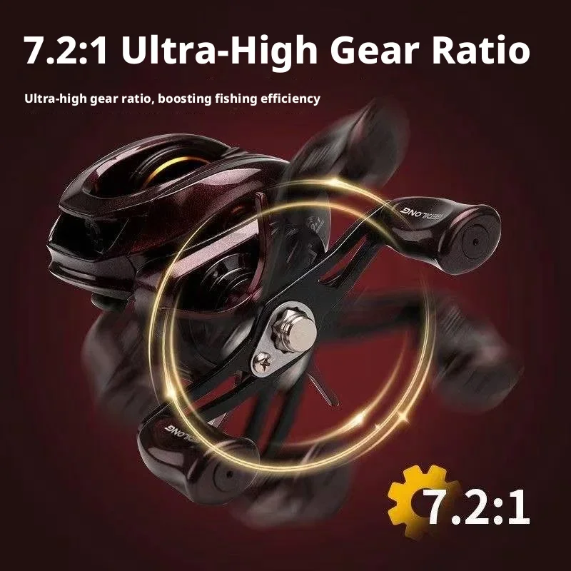 GEDILONG Only 150g Baitcasting Reel 7:2 High Speed Gear Ratio 9+1BB Magnetic Brake Max Drag 8kg Fresh Saltwater Fishing Reel