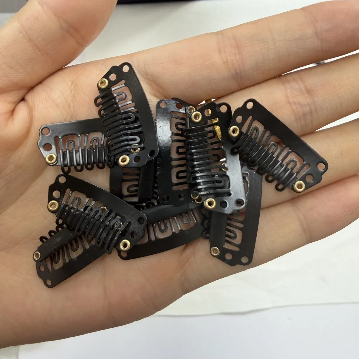 20pcs/bag Hair Clips for Hair Extensions, Mini Stainless Steel Clips, Hair Comb & Snap Clips, DIY Wig Making Tools