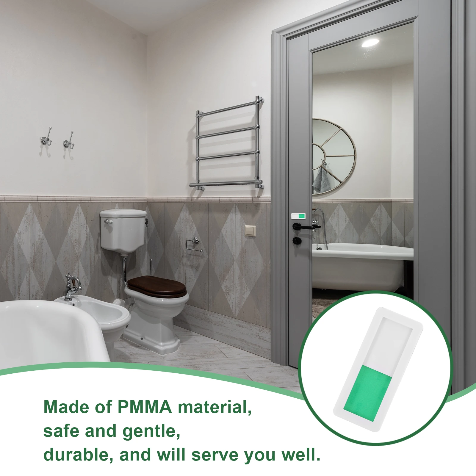 

Beautifulsic ID Plate Toilet Door Sign for Outdoor Restroom Privacy Square Vacant Not Disturb Slide Office Department Card