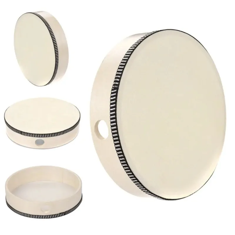 Instrument 4/6/8/10 Inch Wooden Hand Drum Wood Frame Handheld Percussion Safe Convenient Carry Drum Create