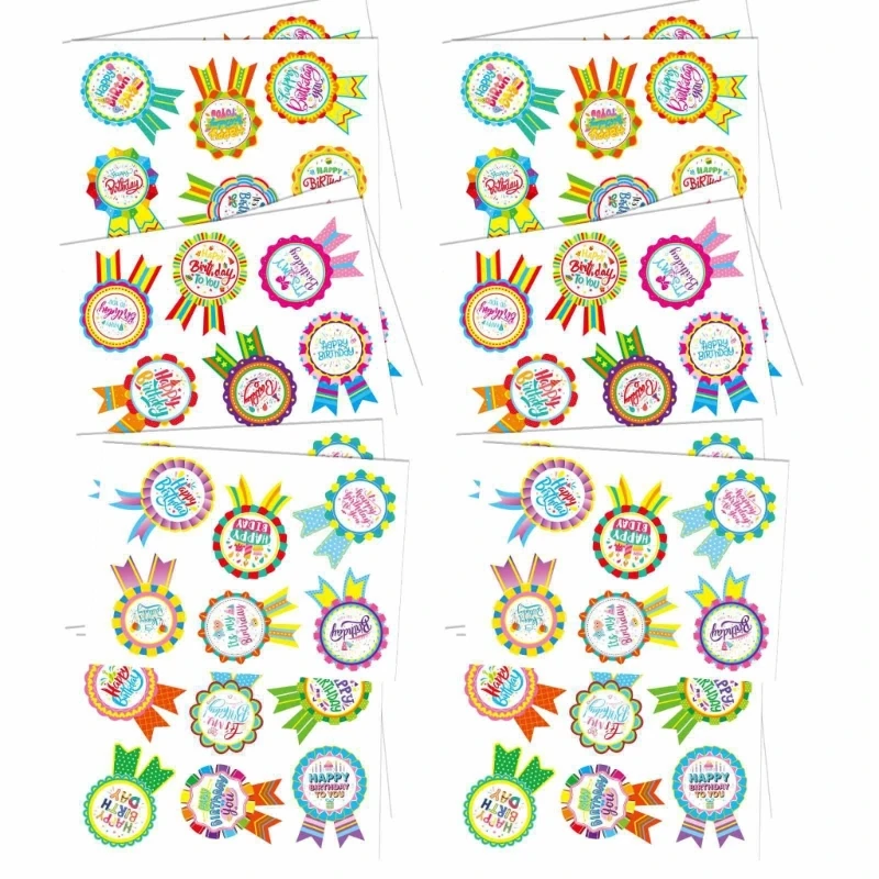 16 Sheets Birthday Party Sticker Pack of 16 for Event Giveaways and Decors