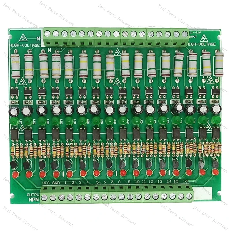 In Stock 16 Channels 220V Optocoupler /220V Module/AC Current Detection/Card Guide Rail