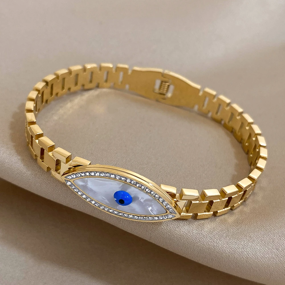 AENSOA New Trendy Minimalist Evil\'s Eye Bracelet for Women Men Turklish Blue Eyes Lucky Wrist Bracelets Bangles Daily Jewelry