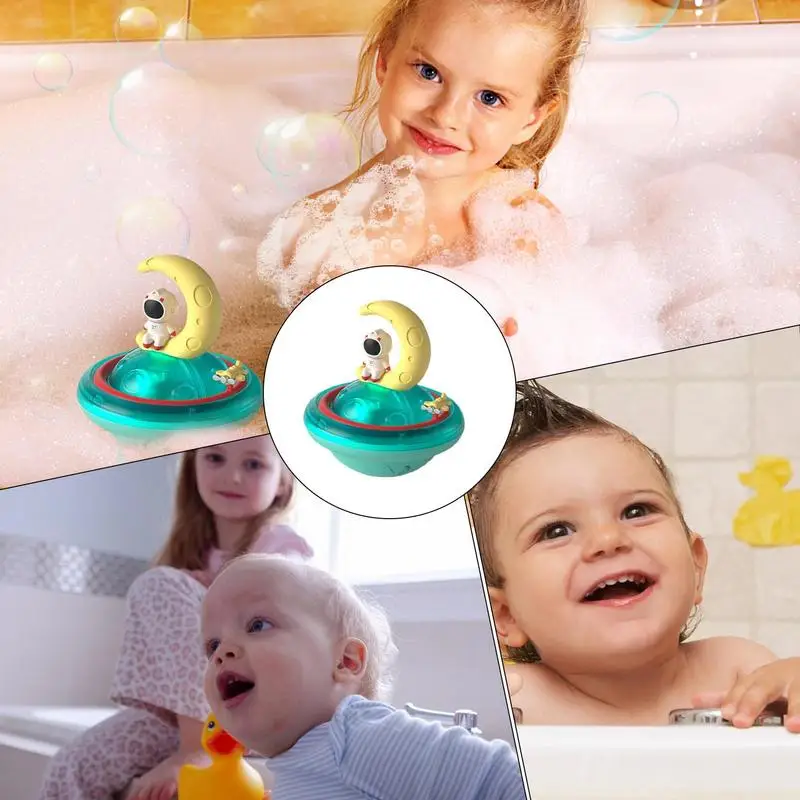 Jouets de baignoire lumineux pour enfants, jouet de pulvérisation d'eau avec musique, conception de thème spatial, temps de bain, jouets de douche