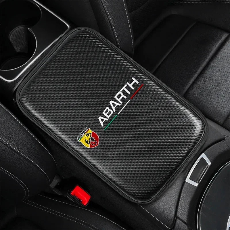 مسند الذراع وسادة صندوق السيارة أربعة مواسم العالمي ألياف الكربون عدم الانزلاق حماية الذراع المركزية ل Abarth Stilo باليو برافو دوبلو فيات #5