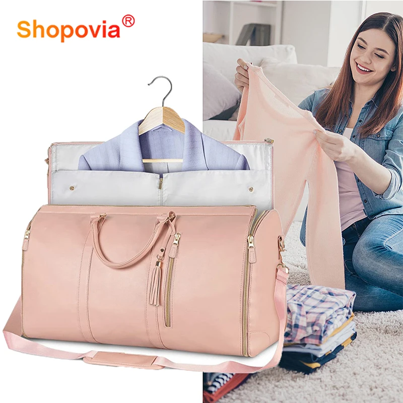 

Large Capacity Women's Travel Bag Waterproof PU Leather Women's Foldable Luggage Tote Bag Carry-on Portable Business Travel Bags