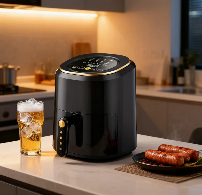 AMOR Ckd Skd for India Market 7.5L Custom Kitchen Appliance Visual Glass Air Fryer Smart Air Deep Fryer