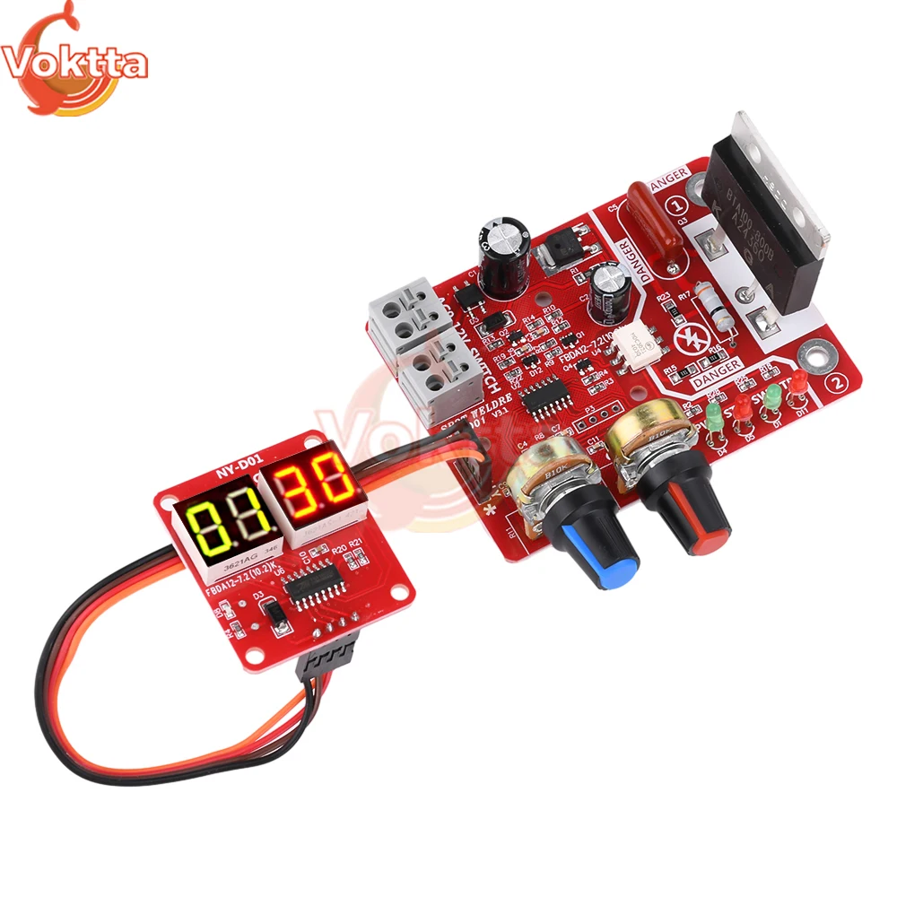 NY-D01 Single Pulse Spot Welding Machine Control Board 100A Adjustable Time Current DIY Spot Welder Controller Panel