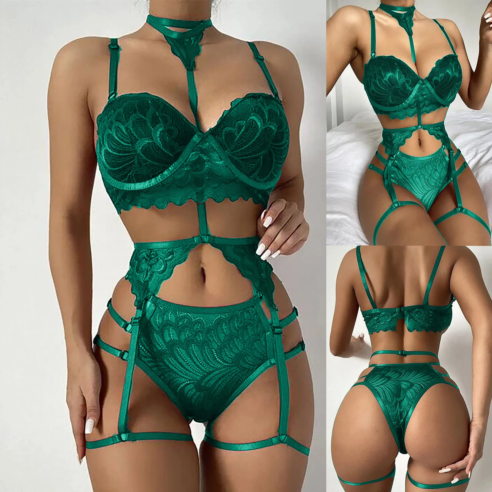 Fantasy sexy lingerie for ladies sexiest panties bra Garters See Through Lingerie luxe women sexy underwear set Porn Costumes