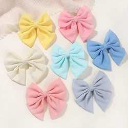 2Pcs/Set Baby Girls Solid Color Bows Hair Clips Grosgrain Ribbon Hairgrips For Kids Women Handmade Headwear Hair Accessories