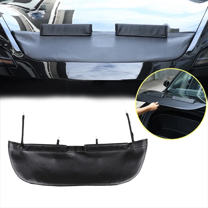 

For Tesla Model 3 2016+ Car Hood Sand and Stone Deflector Protection Cover Leather Exterior Accessories