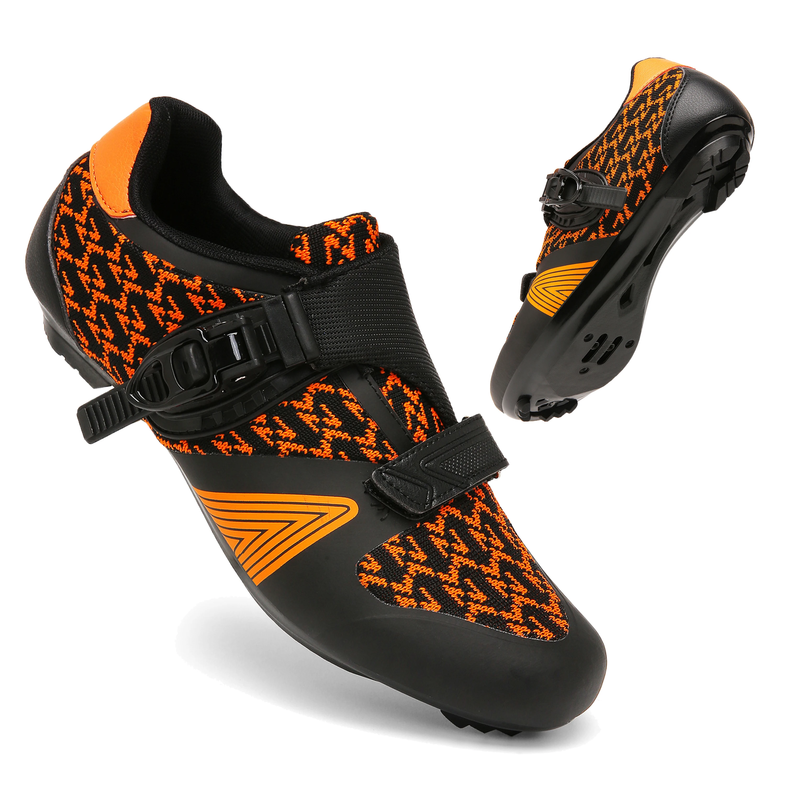 Unisex Knit Cycling Sneakers MTB Shoes Men Speed Road Bicycle Shoes Carbon Racing Sneakers SPD Mountain Bike Shoes Flat Lockless