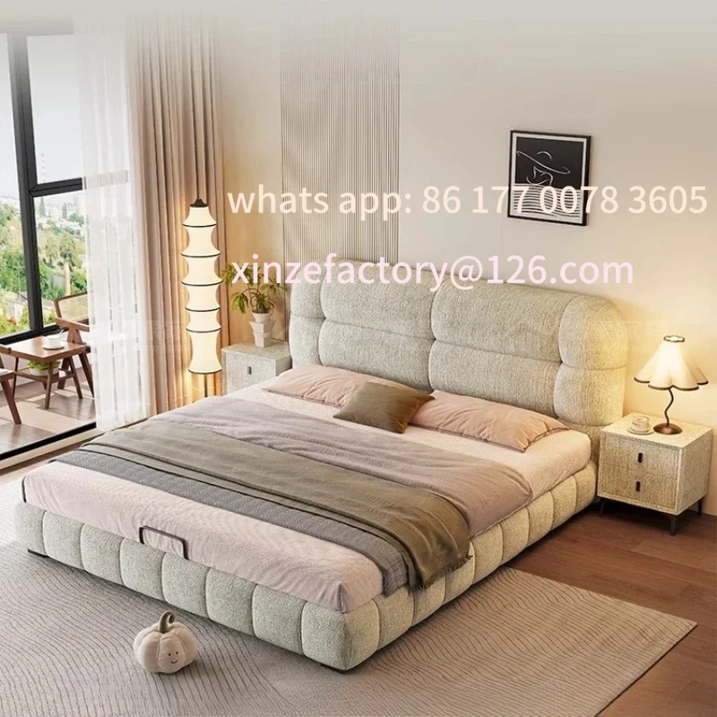 

Customizable furniture bedroom full size bed frame with headboard fufull marriage bedrooms dorm room essential 180x200cm Luxury