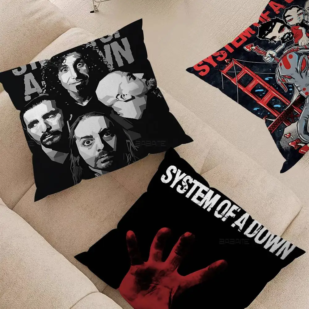 Heavy Metal Band System Of A Down Cushion Cover Car Throw Pillow Case For Sofa Car Christmas Gift 40x40cm 45x45cm