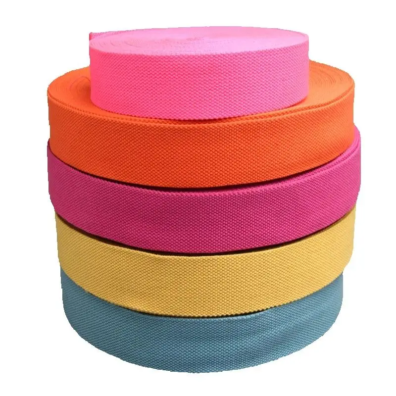 High Quality 25MM Cotton Webbing Strap For Bag Belt 1 Inch More Than 200 Colors In Stock For Sale