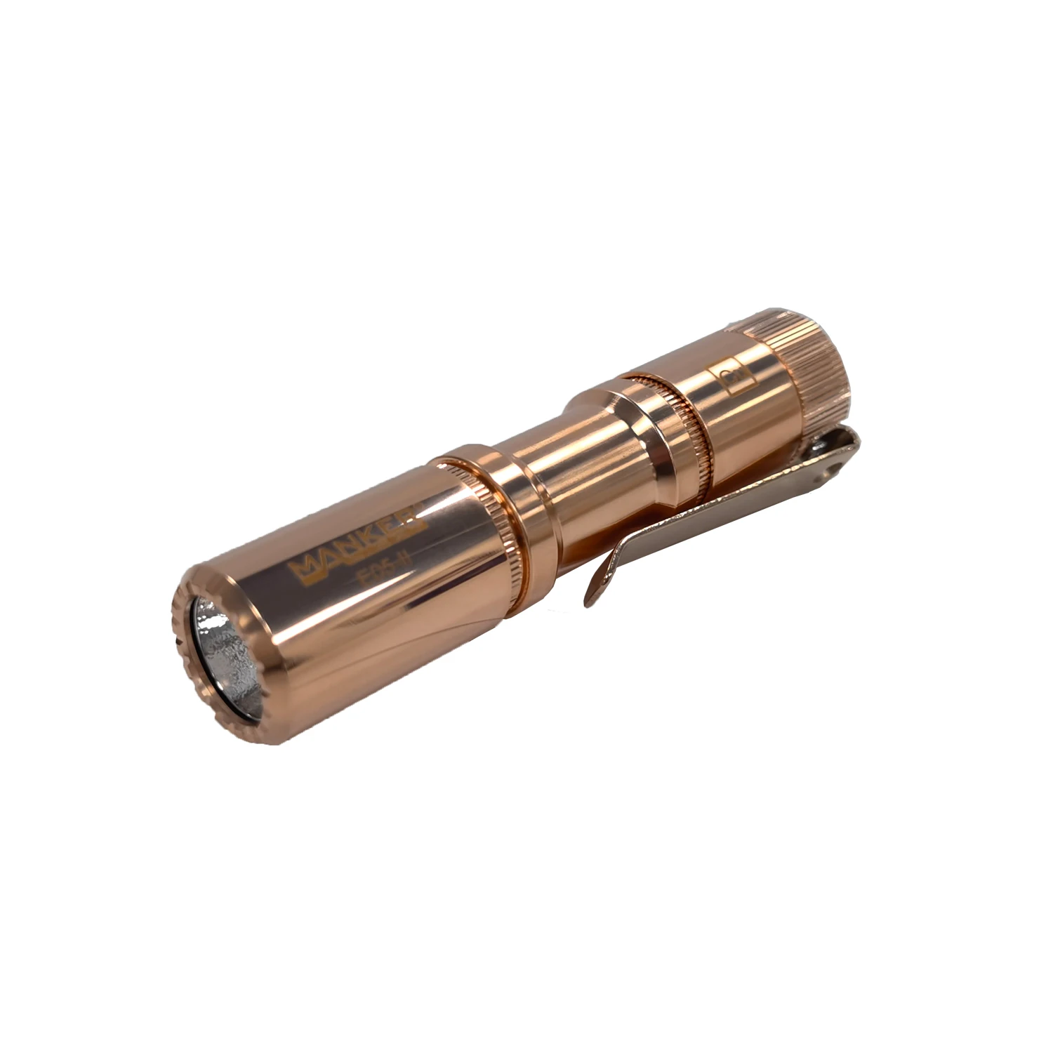 E05 II Cu 1300 Lumens Copper Flashlight High Output Every Day Carry Pocket EDC Flashlight with Deep Carry Clip