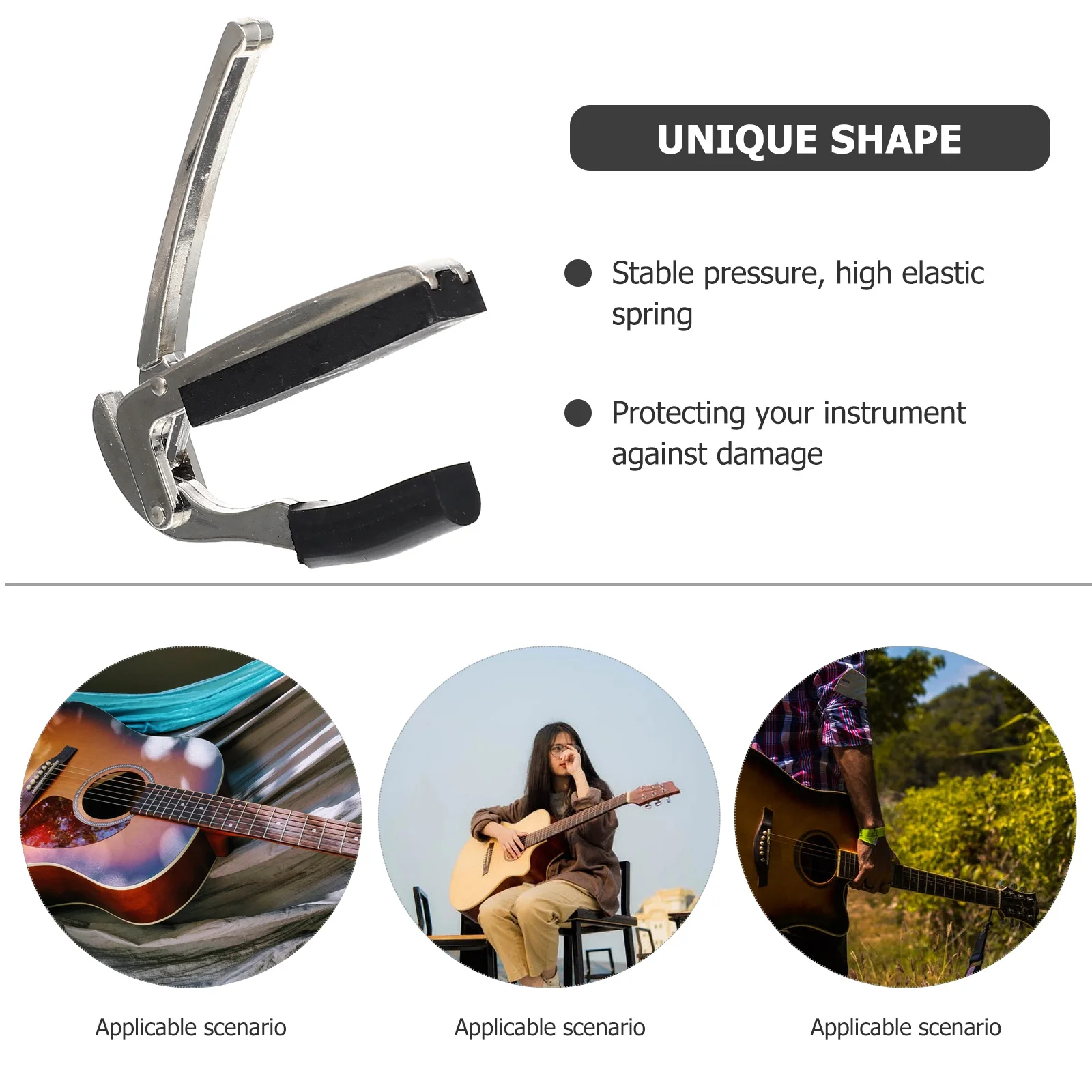 

Guitar Capo Metal Clamp With Rubber Pad For Guitar Ukulele Portable Tuning Accessory Durable Sandhi Clip Instrument Part