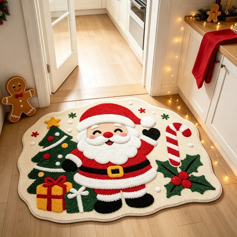 Fluffy Husky Dog Shaped Floor Mat Non Slip Backing Absorbent Rug For Bathroom Bedroom Entry Home