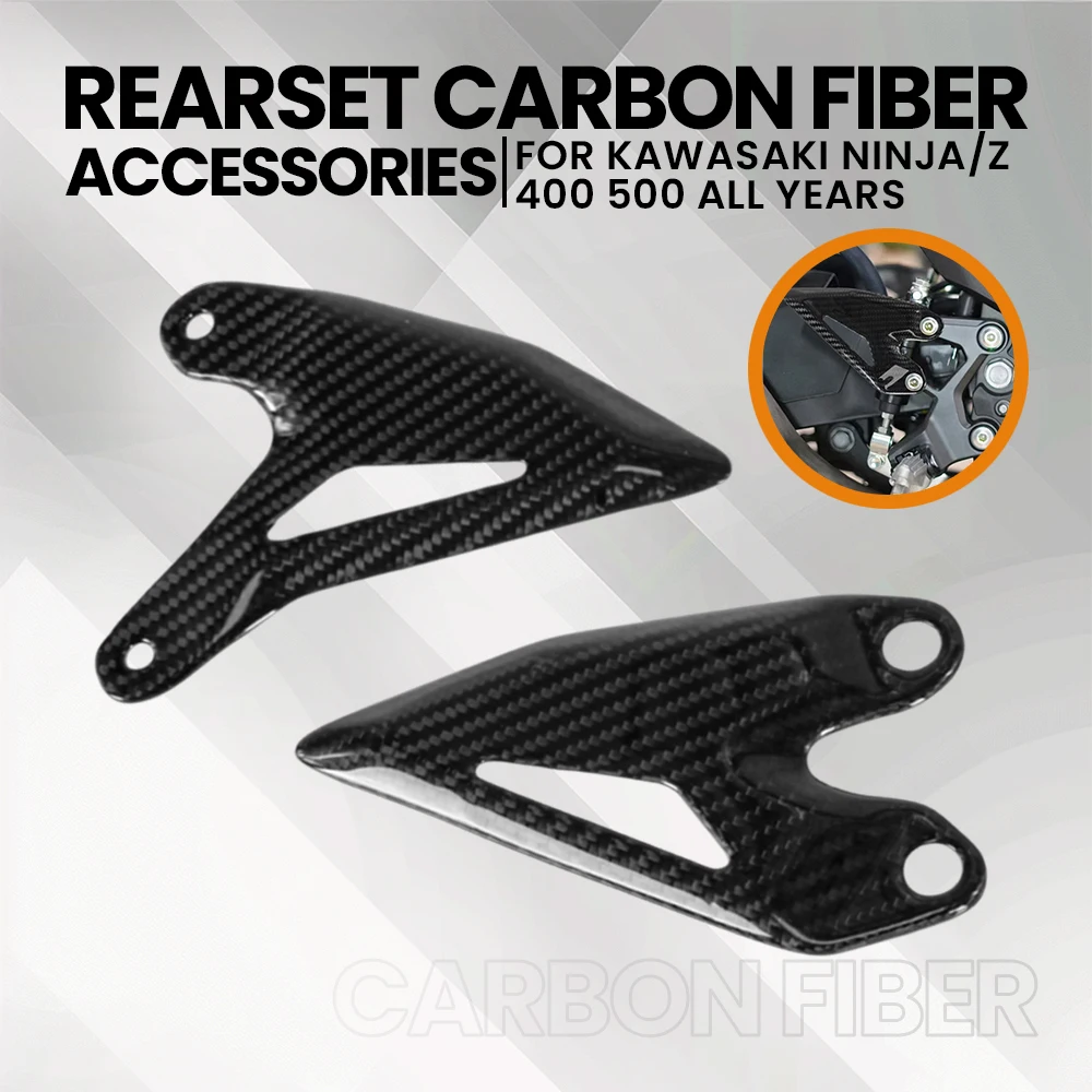 

Защита пятки из углеродного волокна для KAWASAKI NINJA400 NINJA500 Z400 Z500, все годы, задняя часть крыла Foototreat, аксессуары для мотоциклов